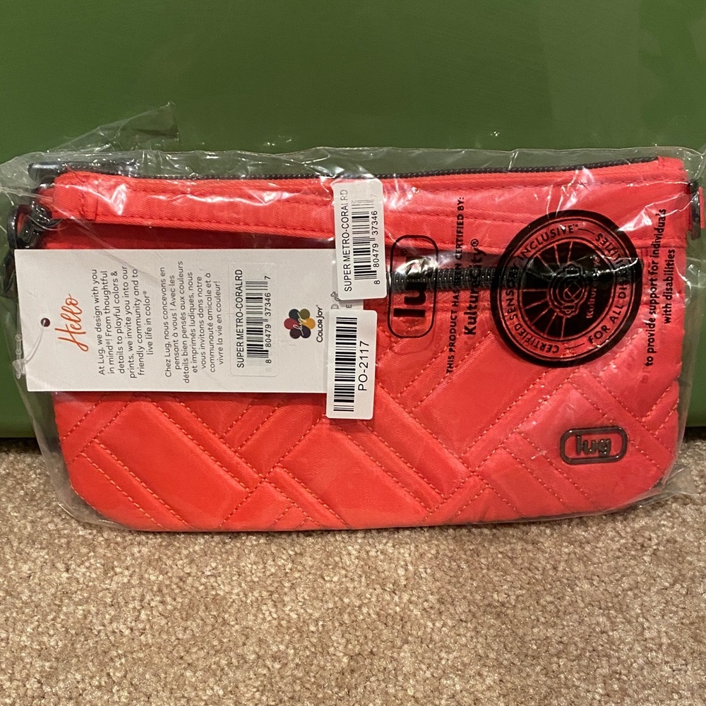 Lug Super Metro Wallet/Wristlet. NWT. Coral Red